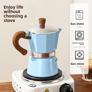 Cafetière Moka Italienne en Aluminium à Valve Unique, <span class=keywords><strong>Design</strong></span> Octogonal Minimaliste, Modèle Européen, Très Vendue à l'International, En Stock - Product Image 4