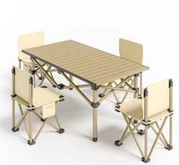 Ensemble de table pliante portable et de chaise Kermit Moon à dossier haut pour le camping en plein air, les pique-niques, les barbecues et les voitures, meubles d'extérieur