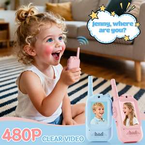 Walkie Talkie Video untuk Anak-Anak 2 Buah dengan Pengubah Suara Layar IPS 2.0 inci Baterai 650mAh Jangkauan 0-1km - Mainan Seru untuk Dalam/Luar Ruangan - Product Image 2