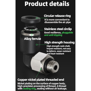 <span class=keywords><strong>PL</strong></span>-Schnellkupplungs-Außengewinde Push-In-Schnellanschluss-Luft anschluss Pneumatik armaturen Luft-Schnell anschluss rohr verschraubungen - Product Image 6