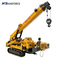 Spider Crane Harga Tinggi, Listrik, Dapat Diisi Ulang, Tinggi Angkat 17m, 5 Ton, Radius Kerja Luas, Pemasangan Track, Pengangkatan Nirkabel