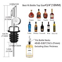Lot de 2 becs verseurs automatiques pour spiritueux, en acier inoxydable argenté, pour vin, sirop, huile d'olive, accessoires pour bar à domicile