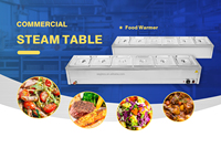 Chauffe-plats commerciaux Table à vapeur Buffet Pan Bain Marie pour restaurants de restauration