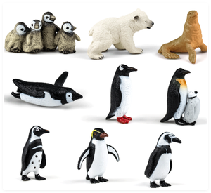 A granel gran miniatura Oso Polar animales árticos plástico duro sólido pingüino figuritas niños juguetes zoológico decoración realista al por mayor - Product Image 1
