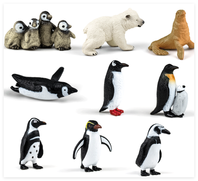 Set De 12 Figuras De Pingüinos En Miniatura – Animales De Plástico Realistas Con Iglú, Para Decoración De Pasteles, Fiestas De Invierno Y Coleccionables