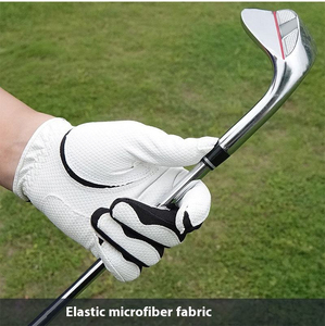Gants de golf en cuir d'agneau respirants, antidérapants, personnalisables pour hommes et femmes, noir et blanc - Product Image 3