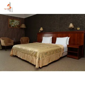 Dubai Hotel Furniture China Famous Hotel Supplier Guest Room King Size bed Furniture Fully Wood Bedroom Set For Project