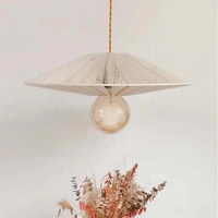 Lustre moderne Wabi Sabi en rotin avec abat-jour long en tissu, style japonais, cloche blanche, lumière chaude 3000K pour salon
