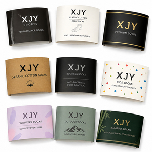 XJY carton emballage papier boîte manchon imprimé chaussette étiquette d'emballage brillant/brillant mat stratification UV revêtement impression offset - Product Image 5