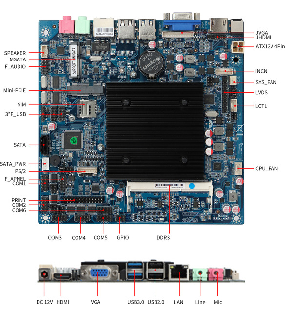 Hot Sale EDP LVDS J1800 J1900 J2900 Embedded Mini ITx Motherboard for Smart POS Terminal Cheap Screen