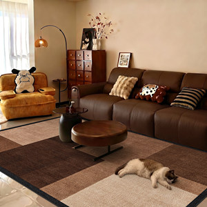 Jinlin Vintage Style Area Rug Geometric Pattern 8mm-10mm Loop Velvet Washable Living Room Full Coverage Sofa Coffee Table Rug - Product Image 2