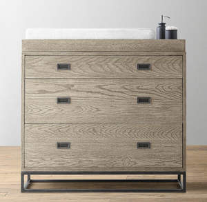 コンバーチブルウッド赤ちゃん交換テーブルドレッサー収納引き出し付きキャビネット - Product Image 2