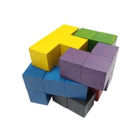 SOMA CUBE-rompecabezas 3D multicolor de madera, juego de cubo de madera de 9x9 cm