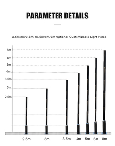 Lampadaire <span class=keywords><strong>télescopique</strong></span> à bras unique Mât de 6 mètres de haut Poteau d'éclairage public en Malaisie hauteurs de 3m 4m 6 m 8m disponibles - Product Image 2