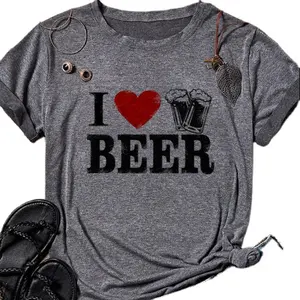 Camiseta engraçada I Love Beer Heart T de fábrica atacado 2021