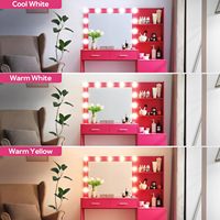 Coiffeuse moderne en bois rose avec miroir et éclairage réglable pour chambre à coucher, ensemble de table de maquillage pour filles