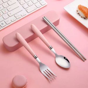 ชุดช้อนส้อมตะเกียบสแตนเลสแบบพกพาสำหรับเดินทางและตั้งแคมป์กลางแจ้ง - Product Image 5