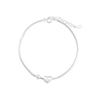 Bracelet en argent sterling S925 avec chaîne en forme de cœur et d'os de serpent pour femmes, bijoux minimalistes de luxe, superposables, tendance
