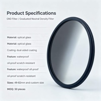 OEM GC-GRAY Mehrgrößen-ND Neutraldichte-Wasserdichter Glasfilter mit Aluminiumrahmen für Kameras