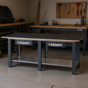 Fasano Tools <b>Workbench</b> <b>Steel</b> Frame 60x30 Inch Heavy Duty Garage Workshop Table With Storage Shelf - Product Image 3