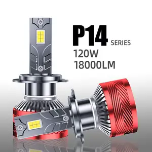 P14 high quality unique design 120W led headlight bulb 18000lm h4 led headlight h7 super bright led headlight for car