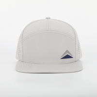 Casquette personnalisée de haute qualité en caoutchouc PVC, hommes, luxe, 7 panneaux, visière plate, découpe au laser, trous perforés, casquette snapback hip hop