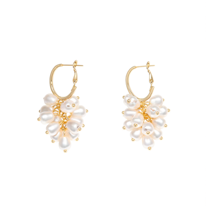 Pendientes de Perlas de Acero Inoxidable 316L con Baño de Oro PVD, Diseño de Aro Resistente y Sostenible - Product Image 2