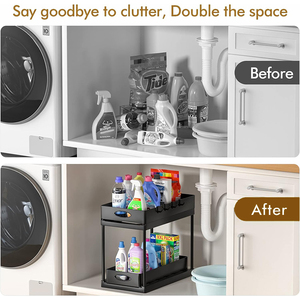 Estante Extraíble para Especias, Organizador de Almacenamiento para Cajones de Escritorio, Organizador Multifuncional para Debajo del Fregadero, Estantes y Repisas de Almacenamiento para Cocina - Product Image 5