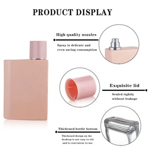Flacone Spray Vuoto per Profumo Personalizzato, Unico, Quadrato, 30ml 50ml 100ml, <span class=keywords><strong>Rosa</strong></span>, Lussuoso, in Vetro Spesso con Pompa - Product Image 4