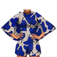 Pakaian Afrika 2026 untuk Wanita, Dibuat Sesuai Pesanan, Jubah Bazin Richi Lengan Panjang, Playsuit Kasual Wanita dari Katun, Jumpsuit Motif Ankara A1929001