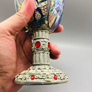 Pintado a mano La Bella y La Bestia Bella bola escena Copa resina decoración Grial esqueleto Jack decoración taza - Product Image 6