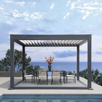 Pérgola Moderna Independiente de 6x3m con Techo de Láminas de Aluminio Motorizado, Impermeable, para Jardín, Espacios de Vida de Lujo, Directo de Fábrica OEM