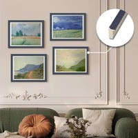 2024 nouveau Design Macaron Style rustique en plastique bois comme flottant peinture à l'huile cadre photo moulures