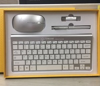 Tam set bilgisayar ince kablosuz klavye ve fare 4 in 1 set metal hediye siyah oyun iş ofis mini fare klavye seti