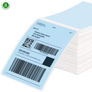 Recyclable BPA Free 4x6 Thermal Shipping Fanfold Label Sticker 100x150mm Thermal Self-adhesive Barcode Grocery Packaging Labels - Product Image 1