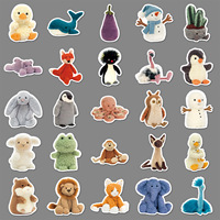 Pegatinas Originales de Animales de Dibujos Animados para Niños, Pegatinas Educativas en Inglés, Resistentes al Agua, Lindas Calcomanías para Decorar, DIY, Álbumes de Recortes, Cuadernos