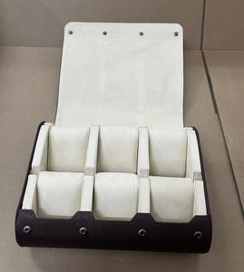 Boîtes et étuis à montres en cuir de luxe sur mesure, 6 emplacements, avec logo, vente en gros d'usine, boîte de rangement portable pour montres pour hommes et femmes - Product Image 3