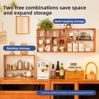 Support de rangement de tasses à 3 niveaux en bois de cerisier massif avec compartiment grillagé pour tasses à café, verres à eau, cuisine, bureau, personnalisable OEM