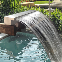 Cascade d'eau de pluie en acier inoxydable L30/60/90/120CM, cascade murale de jardin, fontaine murale de piscine pour étang