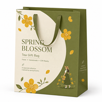 Sac cadeau en carton de luxe personnalisé, réutilisable, recyclable, biodégradable, résistant aux déchirures, avec poignée à cordon pour l'emballage alimentaire et le thé
