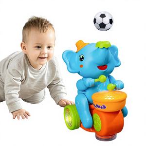 Veicolo Elettrico Omnidirezionale a Forma di <span class=keywords><strong>Elefantino</strong></span> con Palloncino Soffiabile, Luci, Musica e Tamburo, Giocattolo Luminoso per Bambini - Product Image 1