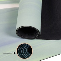 Tapis de yoga de luxe écologique en PU mat color-block avec base en caoutchouc naturel 5 mm, antidérapant, résistant à la transpiration, pour la maison, vente en gros personnalisée