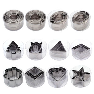 Формы для выпечки разных форм из нержавеющей стали круглые гладкие тисненые украшения для печенья набор печенья торт кольцо - Product Image 2