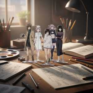 Figura de acrílico OEM/ODM de personaje de <span class=keywords><strong>anime</strong></span> inspirada en la noche, estilo vampiro, para exhibición de escritorio, China - Product Image 1