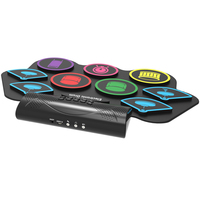 Roll-Up Electronic Drum Kit, 9 Pads Foldable Portable Drum Pad, Supports MIDI Software Games Beginners Percussion Instrument