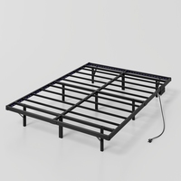Lit suspendu moderne personnalisé sans tête de lit, cadre en fer, cadre en acier, chambre principale, lit double d'hôtel, tapis tatami, cadre en acier