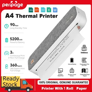 Peripage A40 mini xách tay nhiệt tài liệu Máy in ảnh 203pdi điện thoại di động không dây <span class=keywords><strong>Bluetooth</strong></span> inkless <span class=keywords><strong>A4</strong></span> máy in - Product Image 2