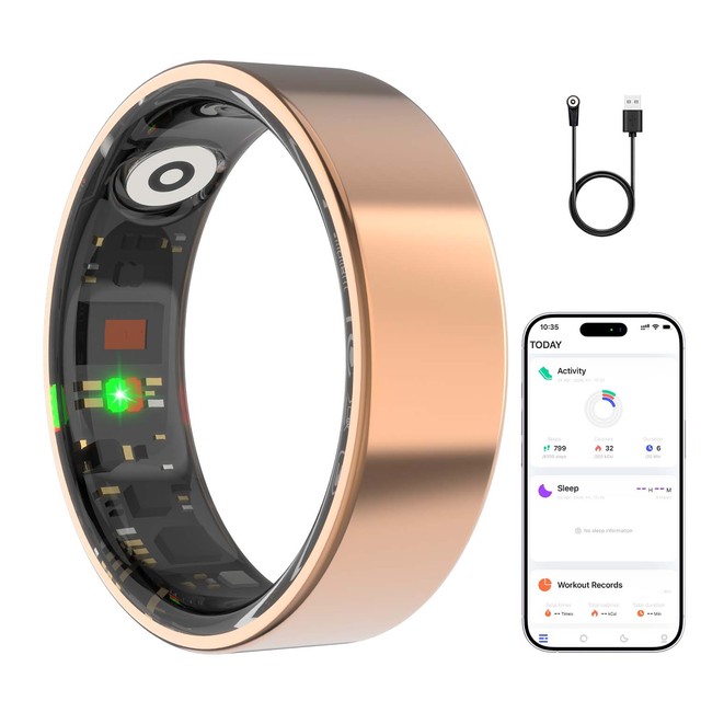 2025 Sport Fitness Health Monitor Smart Ring for Men Women Wearable Device with APP Magnetic Charging Smart Rings