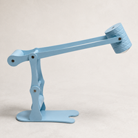 Lampe de bureau LED moderne, réglable, à bras articulé mécanique, en aluminium, pliable, 3 couleurs, gradation progressive, sans fil, rechargeable