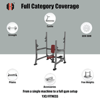 Soporte para press de banca con respaldo, barra de agarre, soportes para pies y estructura de acero reforzado para equipos de gimnasio y estudio